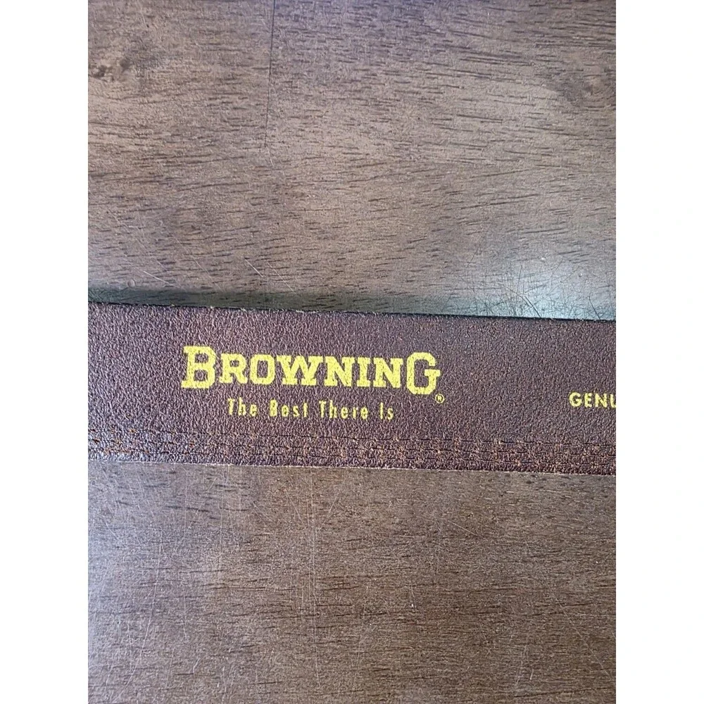 Browning Men’s Genuine Leather Triple Stitch Casual Work Belt Brown Size 44